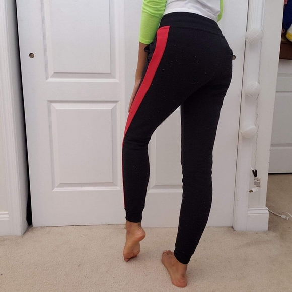 Red Stripe Black Joggers - Picture 3 of 5